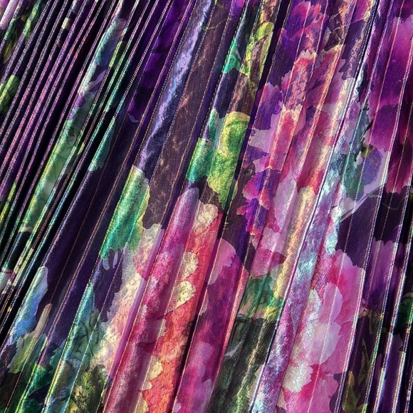 Anthropologie Delfi Accordion Floral Print Shimmer Midi Skirt-NWT!! - Picture 5 of 11